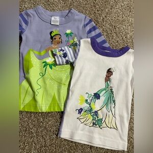 Lot of 2 Disney Tiana Hanna Andersson pajama tops
